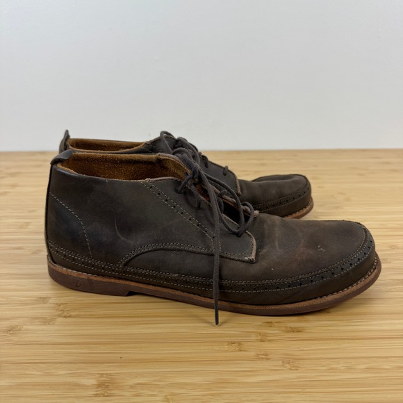 OluKai Men\'s Honolulu Boot‎ Dark Brown Leather Lace Up Chukka Boots US 11 EUR 44 main image 4